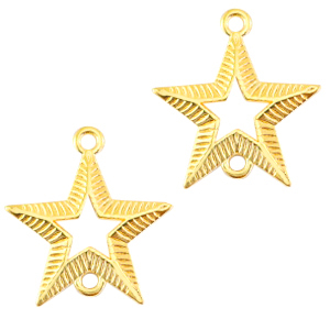 Metall Anh&auml;nger DQ Zwischenst&uuml;ck Stern Gold (Nickelfrei)