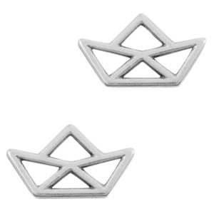 Metall Anh&auml;nger DQ Zwischenst&uuml;ck Boot Antiek zilver (nikkelvrij)