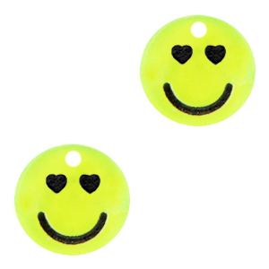 Plexx Anh&auml;nger Smiley Herzen Neon yellow
