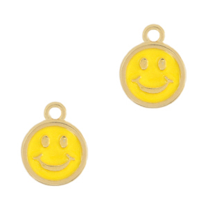 Metall Anh&auml;nger DQ Smiley Gold-sunrise yellow (Nickelfrei)