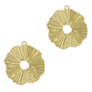 Metall Anh&auml;nger DQ irregular 25mm Gold (Nickelfrei)