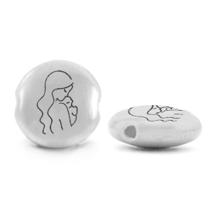 Metall Perlen DQ Mutter Antik silber (Nickelfrei)