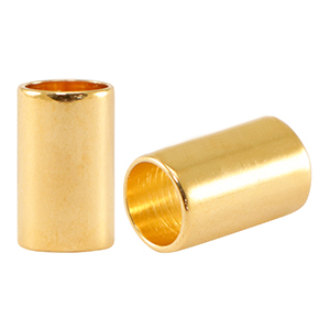 Metall Perlen DQ Tube &Oslash;5mm Gold (Nickelfrei)
