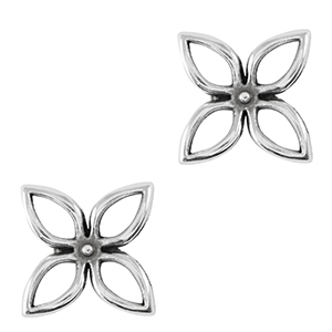 Metall Anh&auml;nger DQ Anh&auml;nger / Zwischenst&uuml;ck Blume Antik silber (Nickelfrei)