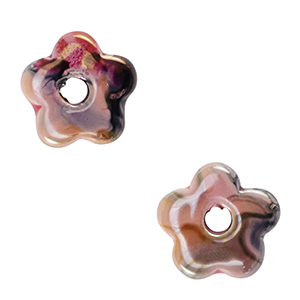 DQ Griechische Keramik Perlen Blume Rose-black