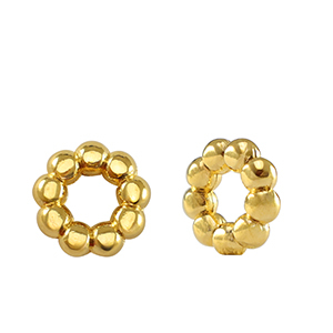 Metall Perlen DQ Spacer Bali Ringe 9mm Gold (Nickelfrei)