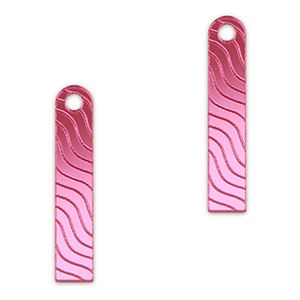 Statement-Anh&auml;nger Bar Welle Metallic magenta purple