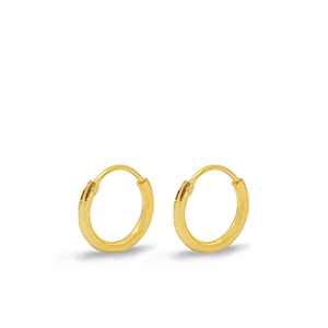 Metall Zubeh&ouml;r DQ Ohrringe Creolen 12mm Gold (Nickelfrei)