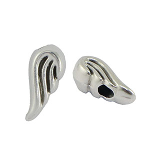 Metall Perlen DQ Engelsfl&uuml;gel Antik silber (Nickelfrei)