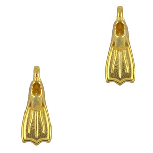 Metall Anh&auml;nger DQ Flipper Gold (Nickelfrei)