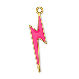 Metall Anh&auml;nger DQ Blitz Fuchsia-Gold (Nickelfrei)