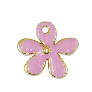 Metall Anh&auml;nger DQ Blume Light Pink-Gold (Nickelfrei)