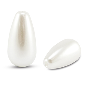Imitationsperlen Tropfenform White