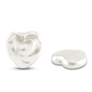 Imitationsperlen Herz White