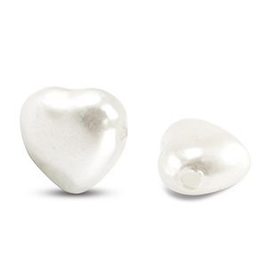 Imitationsperlen Herz White