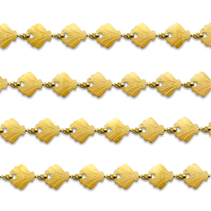 Stainless Steel - Rostfrei Stahl Schmuckzubeh&ouml;r Gliederkette Muschel Gold