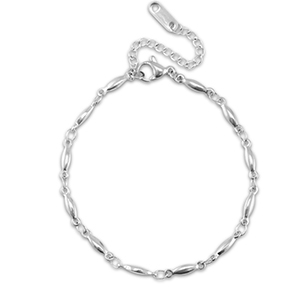 Armb&auml;nder aus Stainless Steel - Rostfreiem Stahl Oval Silver