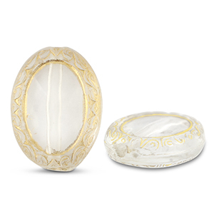 Acrylperlen Oval Transparent-gold
