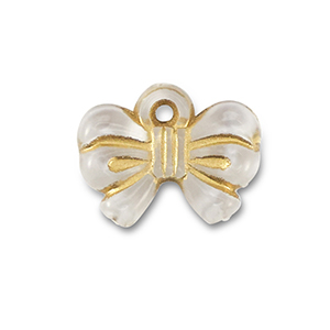 Acryl Anh&auml;nger Schleife Transparent-gold