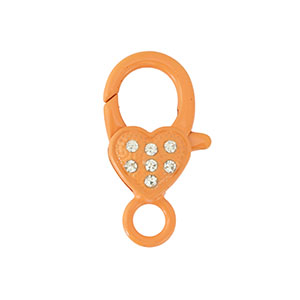 Farbiges Zubeh&ouml;r Karabinerverschluss Herz Orange
