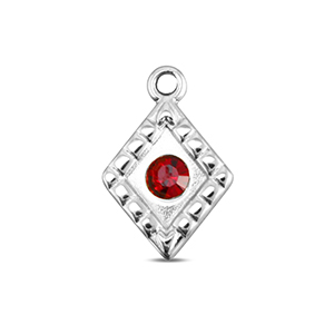 BY31&reg; Stainless Steel - Rostfrei Stahl Anh&auml;nger Rhombus Silver-ruby red