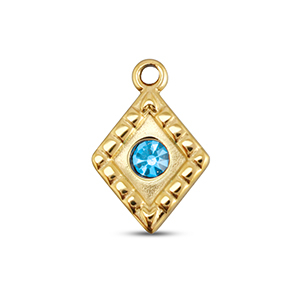 BY31&reg; Stainless Steel - Rostfrei Stahl Anh&auml;nger Rhombus Gold-aqua