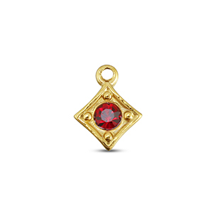 BY31&reg; Stainless Steel - Rostfrei Stahl Anh&auml;nger Rhombus Gold-ruby red