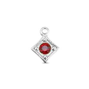 BY31&reg; Stainless Steel - Rostfrei Stahl Anh&auml;nger Rhombus Silver-ruby red