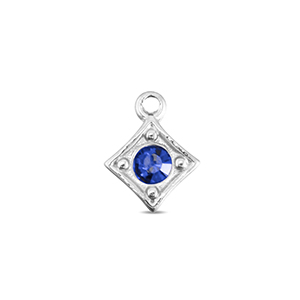 BY31&reg; Stainless Steel - Rostfrei Stahl Anh&auml;nger Rhombus Silver-sapphire blue