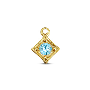 BY31&reg; Stainless Steel - Rostfrei Stahl Anh&auml;nger Rhombus Gold-aqua