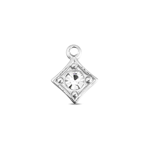 BY31&reg; Stainless Steel - Rostfrei Stahl Anh&auml;nger Rhombus Silver-crystal
