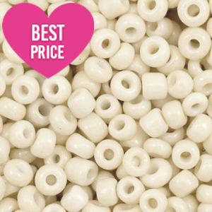 Glasperlen Rocailles 6/0 (4mm) Off white