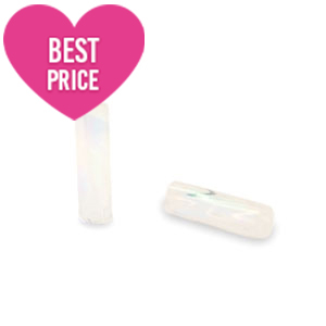 Glasperlen Rocailles Spezial R&ouml;hrchen twist White AB