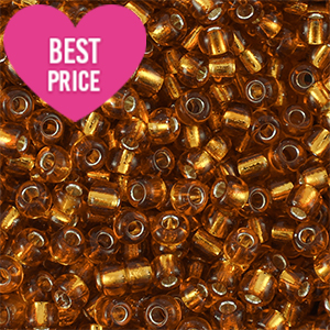 Glasperlen Rocailles 6/0 (4mm) Silverlined copper brown