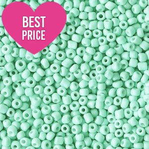 Glasperlen Rocailles 12/0 (2mm) Mint turquoise