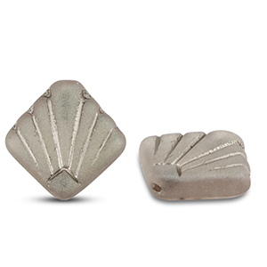 B&ouml;hmische Perlen Diafan 17mm Transparent greige AB-silver