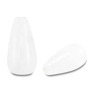 Naturstein Perlen Quartz Tropfen White