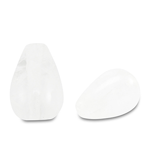 Naturstein Perlen Glas Tropfen White