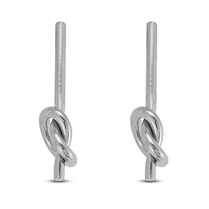 Ohrringe aus Stainless Steel - Rostfreiem Stahl Ohrstecker Knoten Silver