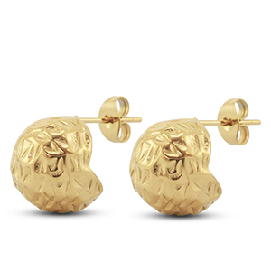 Ohrringe aus Stainless Steel - Rostfreiem Stahl Ohrstecker Rund Gold