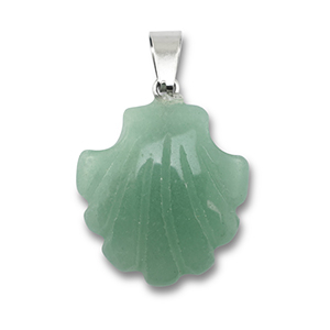 Naturstein Anh&auml;nger Aventurinquarz Muschel Jade green