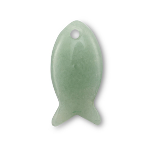 Naturstein Anh&auml;nger Quarz Fisch Jade green