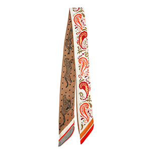 Bandana Schal mit Blume/Leopard White-light brown-orange