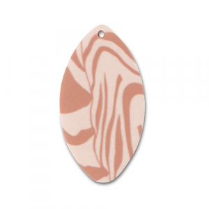 Polymer Anh&auml;nger Blatt Light peach pink-light brown