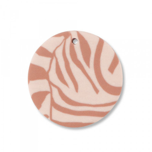 Polymer Anh&auml;nger Rund Light peach pink-light brown