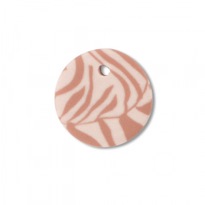 Polymer Anh&auml;nger Rund Light peach pink-light brown
