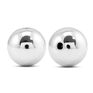 Metall Look Perlen Rund 16mm Silver metallic