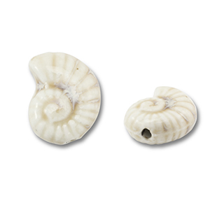 Perlen Keramik Muschel Off white