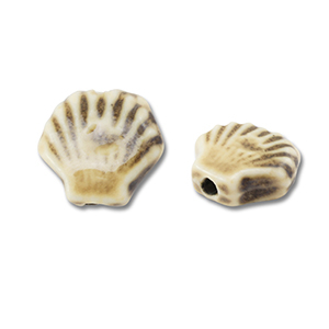 Perlen Keramik Muschel Light brown
