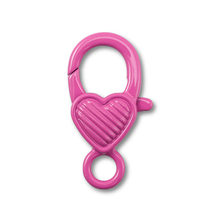 Farbiges Zubeh&ouml;r Karabinerverschluss Herz Magenta pink
